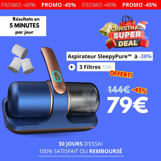 Aspirateur SleepyPure™ 2.0 - élimine acariens, allergènes et virus